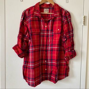 Old Navy 100% Cotton Lightweight Flannel Plaid Shirt Size XXL